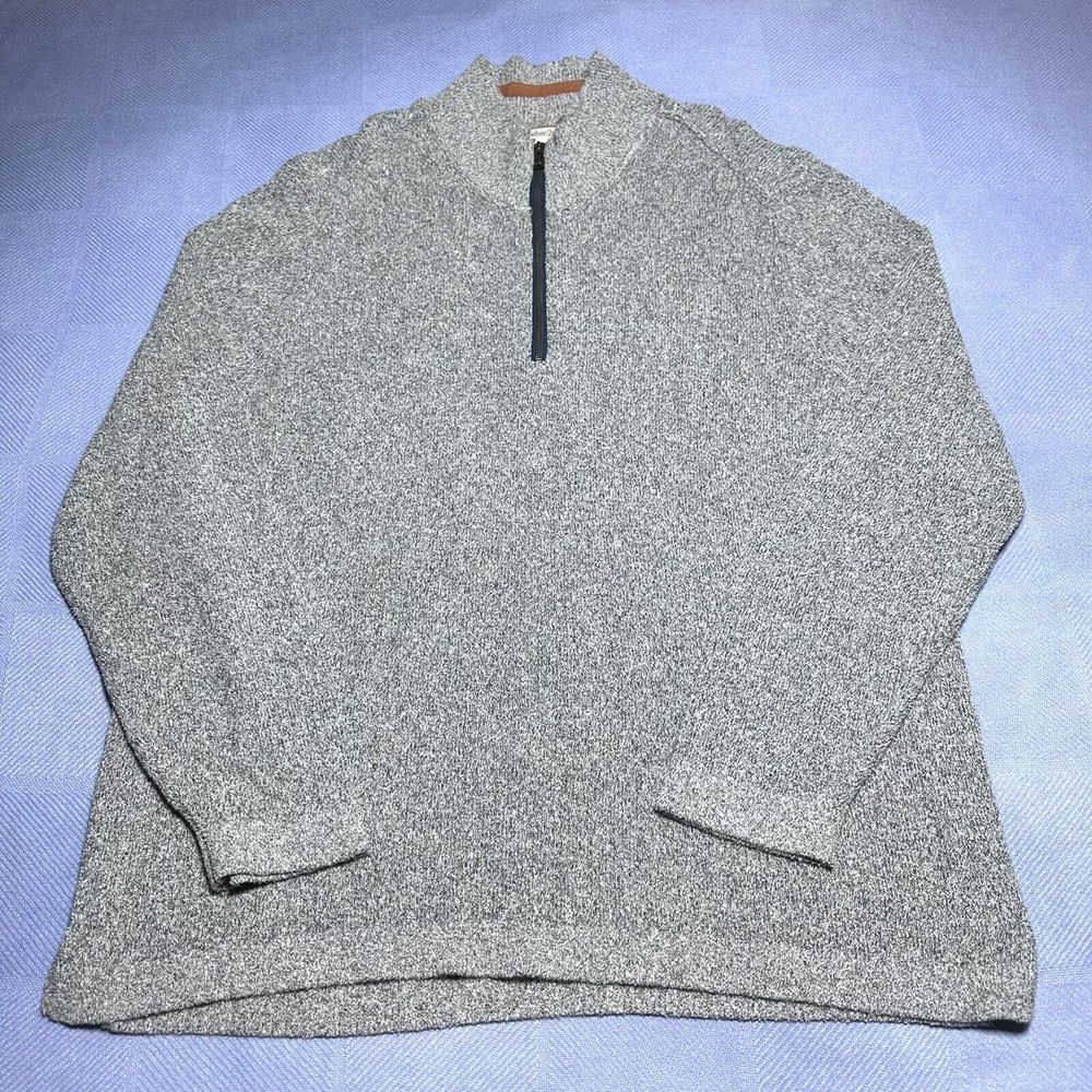 Carbon2Cobalt Light Gray 1/4 Zip Mock Neck Pullover Sweater Men's Size‎ 2XL